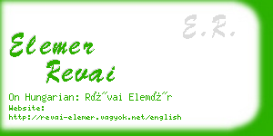 elemer revai business card